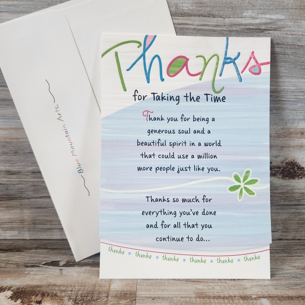 Blue Mountain Arts Thanks for Taking the Time Greeting Card with Envelope